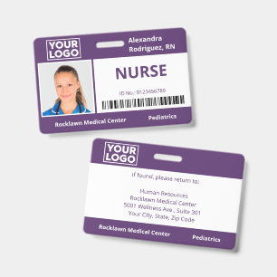 Badge Photo d'employé Logo Code-barres Carte d'identité