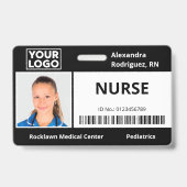 Badge Photo d'employé Logo Code-barres Carte d'identité (Avant)