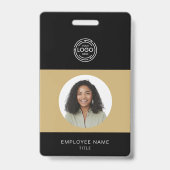 Badge Photo d'employé, logo, code-barres, ID de nom (Avant)