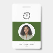 Badge Photo d'employé, logo, code-barres, ID de nom (Avant)