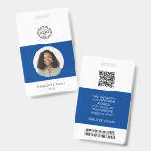 Badge Photo d'employé, logo, code-barres, nom ID (Avant & arrière)