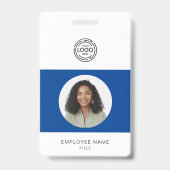 Badge Photo d'employé, logo, code-barres, nom ID (Avant)