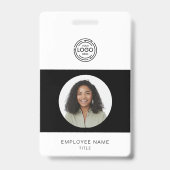 Badge Photo d'employé, logo, code-barres, nom ID (Avant)