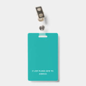 Badge Photo d'employé moderne, code-barres, logo, carte  (Arrière avec clip)