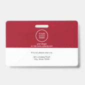 Badge Photo d'employé Nom Logo de l'entreprise Code-barr (Arrière)