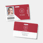 Badge Photo d'employé Nom Logo de l'entreprise Code-barr (Avant & arrière)