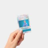 Badge Photo d'employé Opale holographique tendance (Manuel / portable)