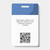 Badge Photo d'employé peint sur mesure, Code Qr, Logo, N (Dos)