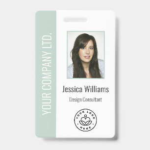 Badge Photo d'employé personnalisé, code-barres, logo, n