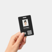 Badge Photo d'employé personnalisé, code QR et code barr (Manuel / portable)