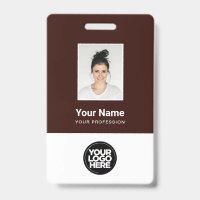 Photo d'employé personnalisé, Code Qr, Logo, Nom