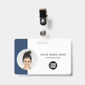 Badge Photo d'employé personnalisé, code QR, logo, nom (Avant avec clip)