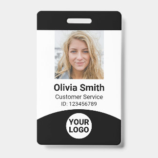 Badge Photo d'employé personnalisé Nom Rôle ID Logo Code
