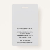 Badge Photo d'employé personnalisée Ajouter votre logo d (Dos)