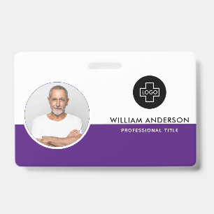 Badge Photo d'employé personnalisée, code-barres, logo, 
