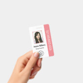 Badge Photo d'employé personnalisée, code-barres, logo,  (Manuel / portable)
