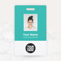 Photo d'employé personnalisée, code-barres, logo,