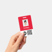 Badge Photo d'employé personnalisée, code Qr et barre, l (Handheld)