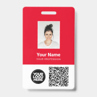 Photo d'employé personnalisée, code Qr et barre, l