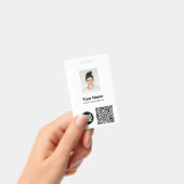 Badge Photo d'employé personnalisée, code Qr et barre, l (À main)