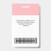 Badge Photo d'employé personnalisée, code Qr et barre, l (Back)