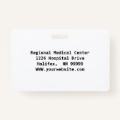 Badge Photo d'employé personnalisée, logo, code à barres (Dos)