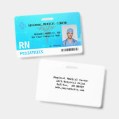 Badge Photo d'employé personnalisée, logo, code à barres (Avant & arrière)