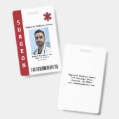 Badge Photo d'employé personnalisée, nom, code-barres, b (Avant & arrière)