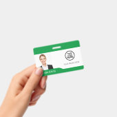 Badge Photo d'employé personnalisée, Nom, Logo, Code-bar (Manuel / portable)