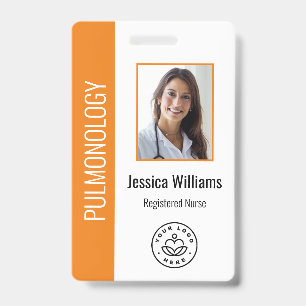 Badge Photo d'employé personnalisée Orange Blanc ID médi
