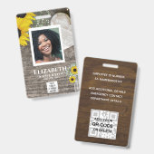 Badge photo d'employé QR Code Code-barres Tourneso (Avant & arrière)
