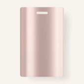 Badge Photo d'employé Rose Gold Élégant (Dos)
