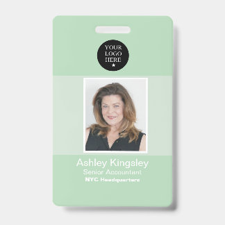 Badge photo d'employé vert Sécurité d'entreprise