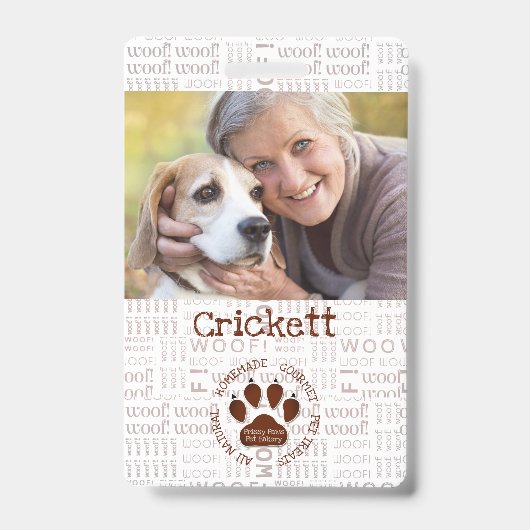 Badge Photo d'entreprise et nom avec Paw Brown (Avant)