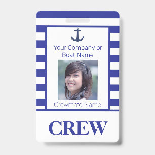 Badge Photo D'équipage de Bateau à Rayures Nautiqu