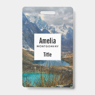 Badge Photo des montagnes alpines panoramiques