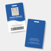 Badge Photo d'identification de carte d'identité d'emplo (Avant & arrière)