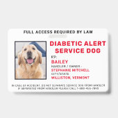 Badge Photo d'Identification de Chien d'Alerte pou (Avant)