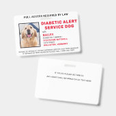 Badge Photo d'Identification de Chien d'Alerte pou (Avant & arrière)