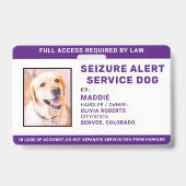 Badge Photo d'identification de chien d'assistance perso (Avant)