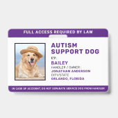 Badge Photo d'identification de chien de service pour so (Avant)