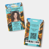 Badge photo d'identification de l'agence de voyage (Avant & arrière)