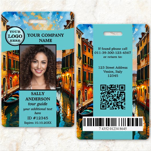Badge photo d'identification de l'agence de voyage