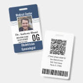 Badge Photo d'identification de l'employé de la clinique (Avant & arrière)