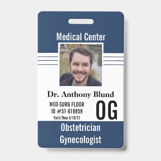 Badge Photo d'identification de l'employé de la clinique (Avant)