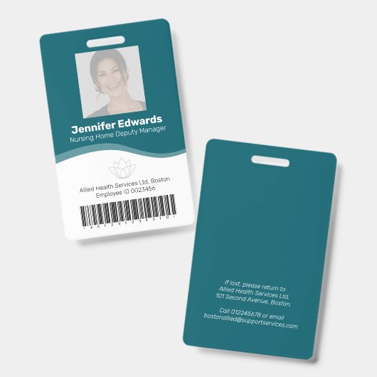 Badge Photo d'identification de l'employé essentiel de l (Avant & arrière)