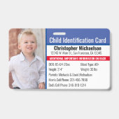 Badge Photo d'identification de l'enfant Coordonnées d'u (Avant)