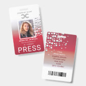 Badge Photo d'identification de presse ID (Avant & arrière)