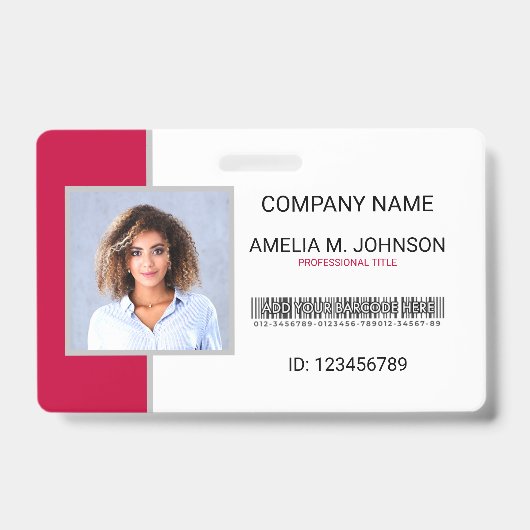 Badge photo d'identification d'employé d'entrepris (Avant)
