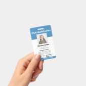Badge Photo d'identification d'enfant bleu (Manuel / portable)